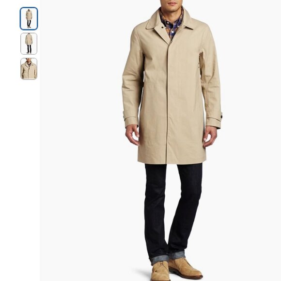 Jack Spade Men's Bonded Trench Rain Coat Khaki